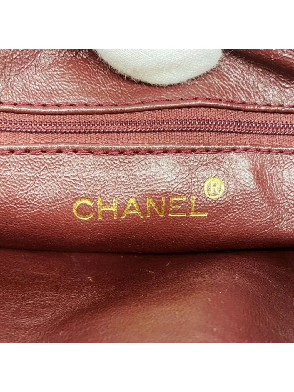 Chanel Shoulder Bag Quilted Lambskin Red Gold